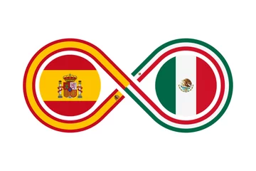 Foto op Canvas unity concept. spain spanish and mexican spanish language translation icon. vector illustration isolated on white background © Sakchai