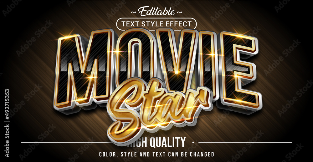 Poster Editable text style effect - Movie Star text style theme.
