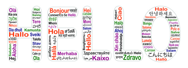 Hello in Many Languages in the World. Greetings in Different Language