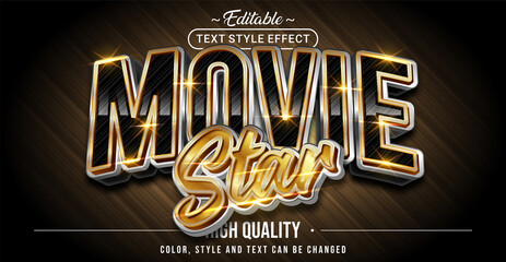Editable text style effect - Movie Star text style theme. - obrazy, fototapety, plakaty