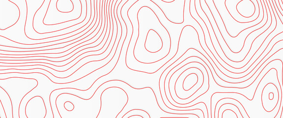 Abstract stylized topographic contour elevation in lines and contours, the concept map of a conditional geography scheme and the terrain path, vector illustration of topographic line contour map,