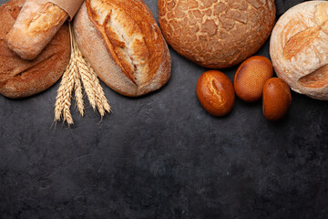 Various types of bread