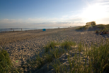 Few people at a beach in Pärnu, Estonia, on a sunny day at summer.