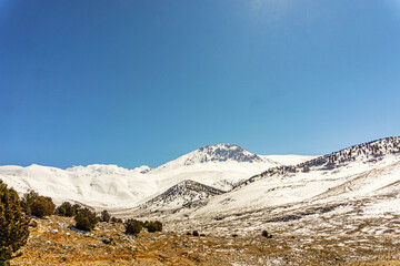 Scenic view of Kızlarsivrisi mountain, 3070 meter high, which is very popular for mountaineering, Elmalı, Antalya