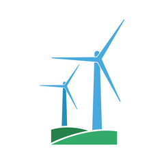 Wind Turbines icon vector simple desain white background