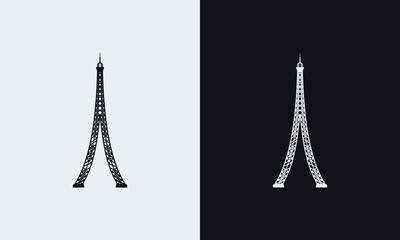 Eiffel tower logo design vector. Eiffel business logos, template design element with background.