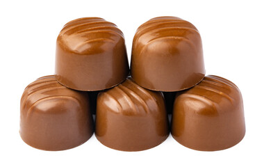 Chocolate sweets on a white background
