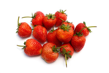 red fresh strawberry berry isolated on white background