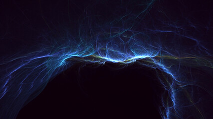 3D rendering abstract multicolor technology fractal light background