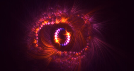 3D rendering abstract multicolor technology fractal light background