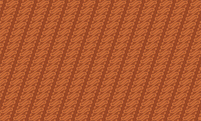 An illustration of famous Batik from Indonesia, known as Batik Parang with brown color. Indonesian Batik vector