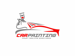 Car painting logo design vector illustration