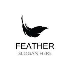 poultry breed feather logo and a pen made of feathers using vector icon design illustration template