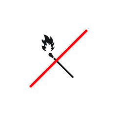 No match fire sign icon. vector illustration
