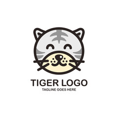 Cute tiger face logo design