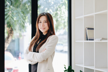 female entrepreneur showing a happy smiling face.