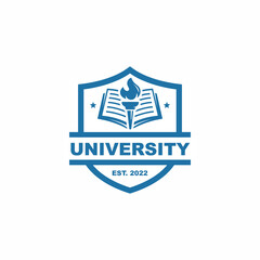 School emblem logo design vector illustration. Education logo. University logo
