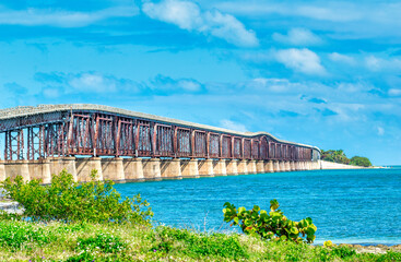 Old abandoned bridge in Bahia Honda State Park, Florida Keys.