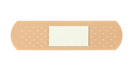 Strip of Adhesive bandage plaster on white background