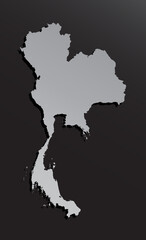Vector map Thailand made silver style, Asia country