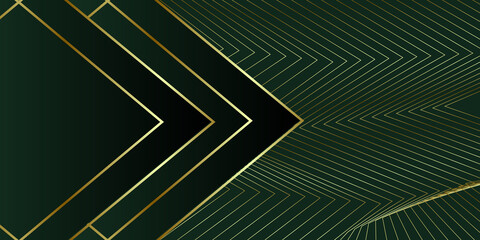 Luxury dark green and gold background vector