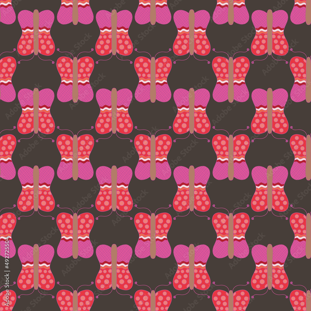 Poster butterflies vector seamless repeat pattern print background