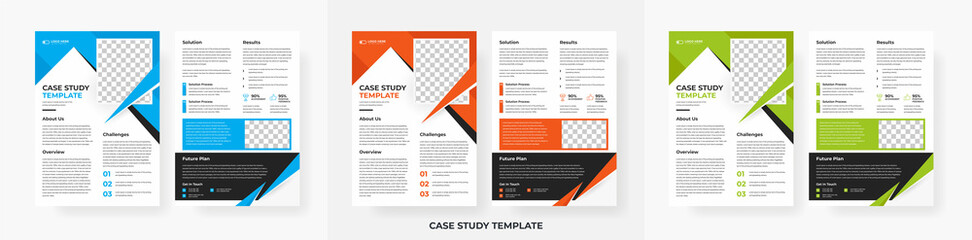 Professional case study template design, creative Business case study Double Side Flyer template