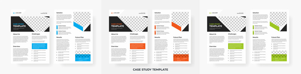Professional case study template design, creative Business case study Double Side Flyer template