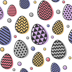 Concept of an Easter pattern with colourful eggs. Wallpaper concept. Vector