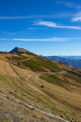 Majestic mountain landscapes with peaks and valleys. A great place for active recreation for tourists and travelers