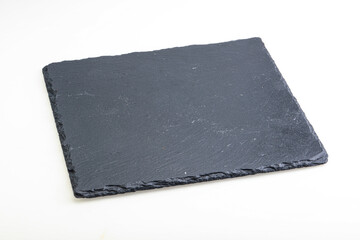 Black stone board isolated on white