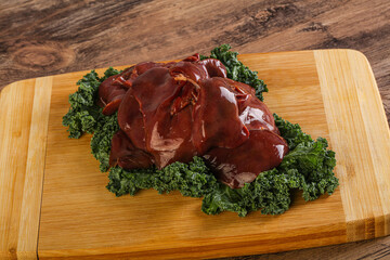 Raw chicken liver for cooking