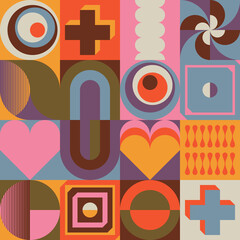 Retro Future Inspired Artwork Made With Abstract Vector Graphics And Geometric Shapes