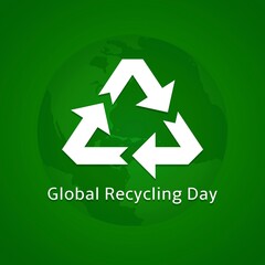 Global Recycling Day vector illustration. Suitable for Poster, Banners, campaign and greeting card. 