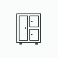 furniture, cupboard, wardrobe icon vector isolated