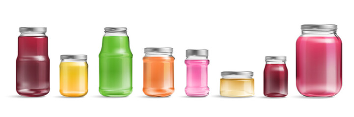 Color Glass Jars Set