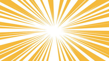 オレンジ色の集中線のベクター素材