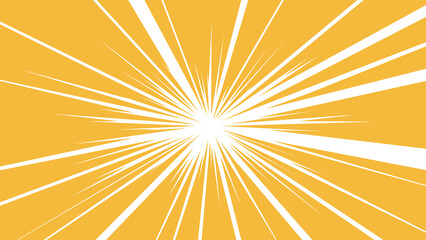 オレンジ色の集中線のベクター素材