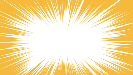 Obraz premium オレンジ色の集中線のベクターフレーム素材