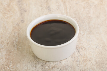 Oyster sauce dressing in the bowl