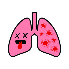 Lung cancer vector icon. Lungs cancer is dangerous