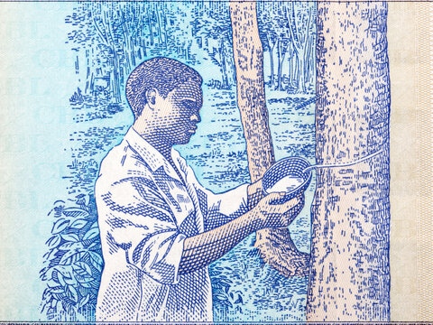 .Rubber Tapper From Liberian Money