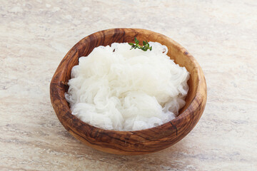 Glass asian noodles in the bowl