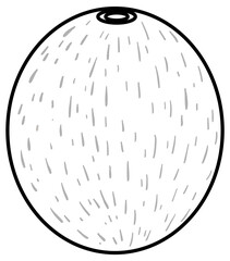 Kiwi doodle outline for colouring
