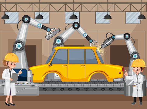 Car manufacturing automation concept