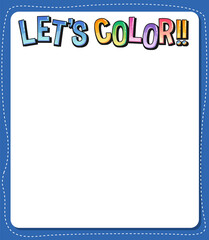 Worksheets template with Lets color text