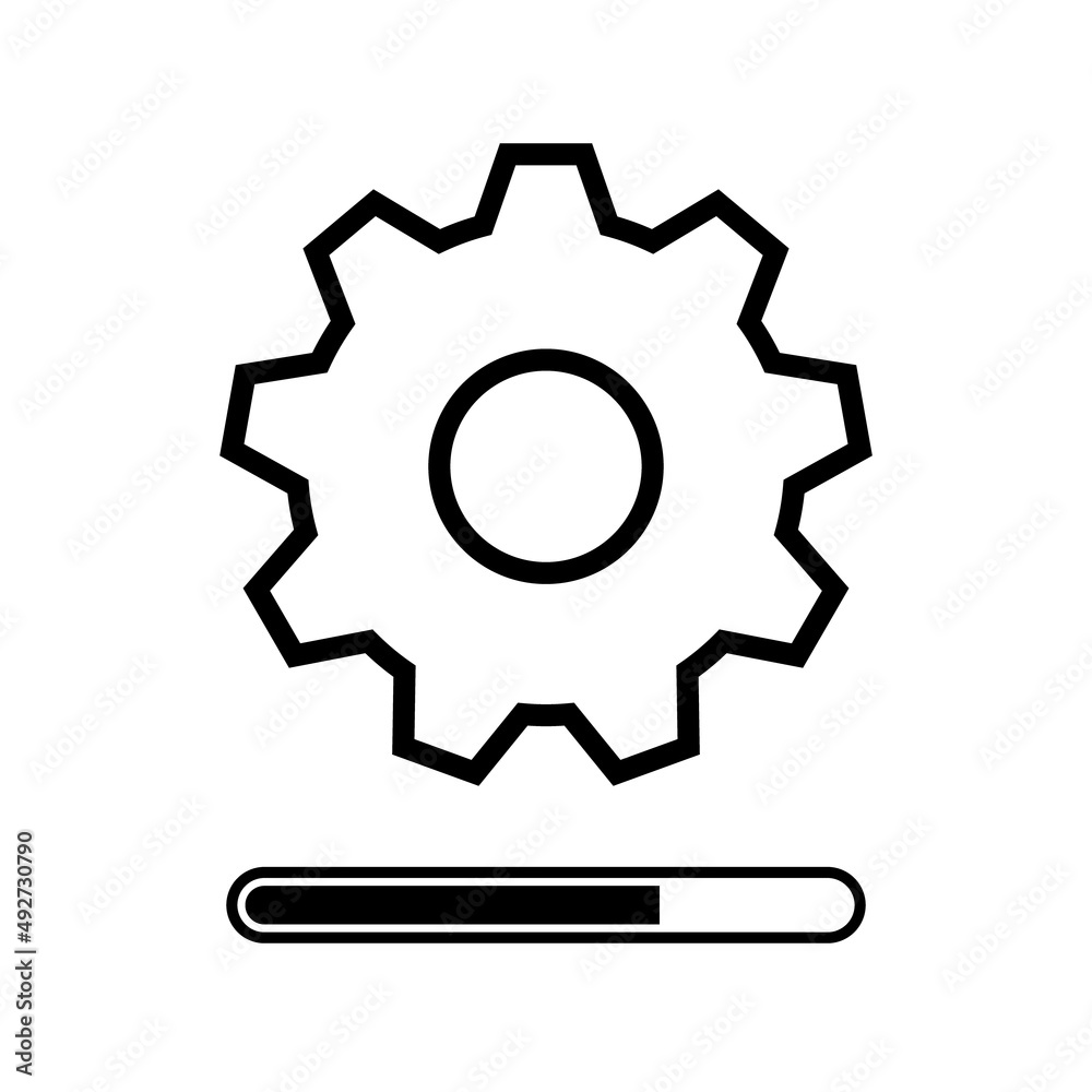 Poster update process icon. upgrade progress icon. update progress status. upgrade of system. logo for soft