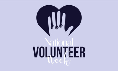 National Volunteer week. Volunteers communities template for banner, card, poster, background.