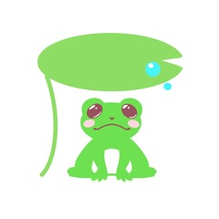 カエルと蓮の葉のイラスト
