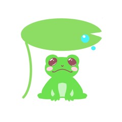 カエルと蓮の葉のイラスト